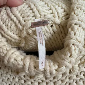 Free People My Only Sunshine Ivory Cream Chunky Open Knit Sweater Size Large thumbnail 3