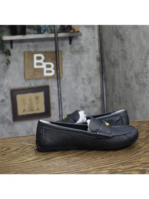 NWT COACH Womens Sculpted C Leather Driver Loafer Shoes Midnight Navy Blue 7.5B thumbnail 7