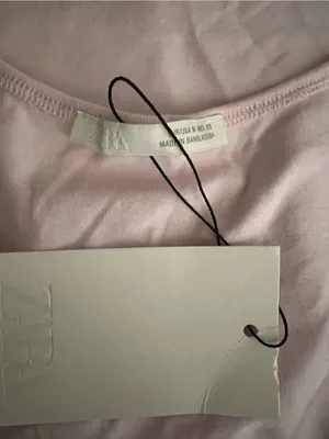 Zara Light Pink Square Neck Tank Top NWT thumbnail 4