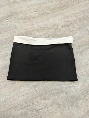 NEW! Edikted Black Contrast Fold Over Tube Top Size Medium thumbnail 2