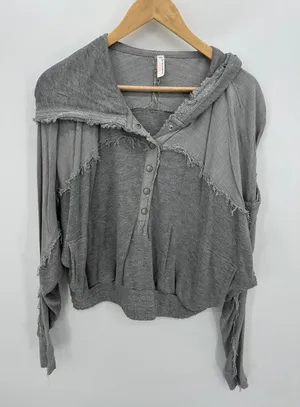 FP Movement Windy Meadow‎ Hoodie Heather Grey Women Small Oversized OB1137897 thumbnail 1