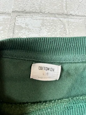 Cotton On Cropped Crewneck Sweatshirt - Green thumbnail 3