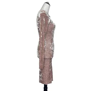 Philo Crushed Velvet Dress Long Sleeve Size XS/S Whimsical Y2K Evening Feminine thumbnail 4