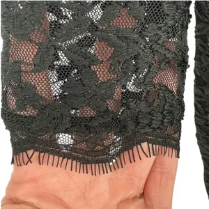 Adrianna Papell Black Lace Long Sleeve Sheath Dress Size 4 Whimsigoth Romantic thumbnail 10