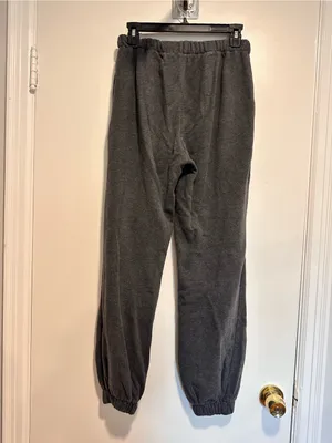 Brandy Melville Rosa sweatpants Sz:OS charcoal gray elastic waist/cuffs pockets. thumbnail 2