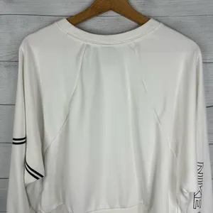 Nike Pro Womens size XL Dri-FIT Get Fit Crew Sweatshirt Cropped dd1955 White thumbnail 5
