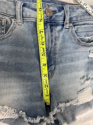American Eagle Outfitters Light Blue Distressed Denim Shorts stretch size 6 thumbnail 7