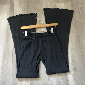Urban Outfitters Pants cotton pointelle knit flare womens Black (xsmall) lounge thumbnail 7