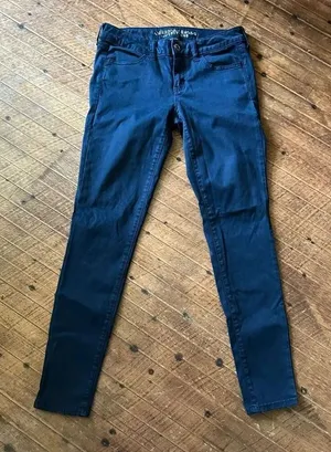 American Eagle navy minimalist 4 long stretchy jeggings thumbnail 1