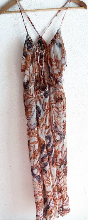Urban Outfitters Out From Under Sheer Snake Print Romper Coverup Medium Tropical thumbnail 1