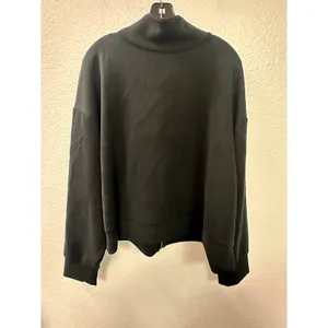 A New Day Womens 3X Black Full Zip Mock Neck Scuba Sweatshirt Jacket NWT thumbnail 2