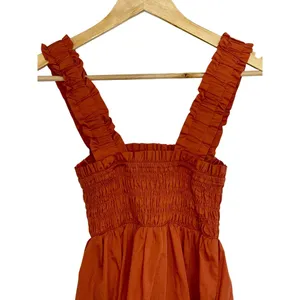 Abercrombie & Fitch Rust Orange Smocked Tiered Sleeveless Mini Dress Womens XS thumbnail 8