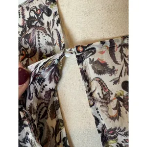 IRO Dress Women Small‎ Ivory Black Chiffon Floral Print Long Sleeve Mini thumbnail 8