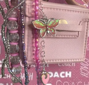 Coach Leather Hang Tag & Pink Butterfly Bag Charm With Coin Purse thumbnail 3