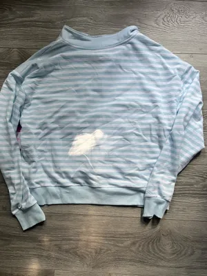 NEW Tommy Bahama Blue White Striped Cotton Blend Lightweight Quarter Zip Size XL thumbnail 2