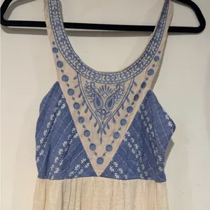 Flying Tomato Blue and Cream Maxi Dress thumbnail 3