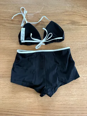 Frankie's Bikinis Black & white bikini set thumbnail 3