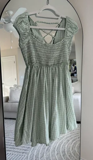 Show Me Your Mumu Green gingham dress thumbnail 1