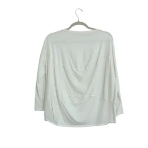 Lululemon Back In Action Long Sleeve Shirt White Pima Cotton Size 4‎ Boat Neck thumbnail 4