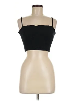 Abercrombie & Fitch Smocked Crop Tank - Black - XS thumbnail 2
