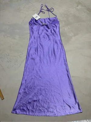 Hello Molly NWT Lavender slip into the night Tie-Shoulder Midi Dress 6 thumbnail 6