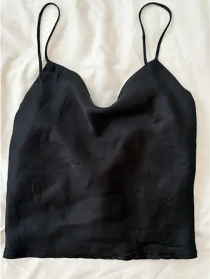 ZARA Satin Black Top thumbnail 1