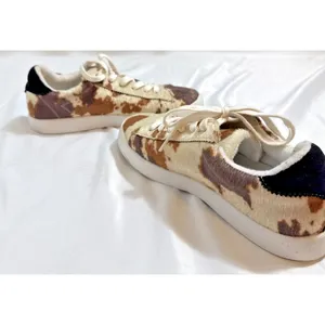 Very G Eva Faux Cow Hide Sneakers Women’s 8 Lace Up Deck Shoes Terry Lined thumbnail 6