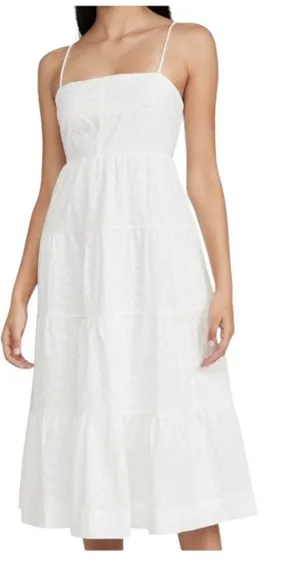 Line &‎ Dot Charlotte Dress Women Small White Eyelet Embroidered Midi NWT Boho thumbnail 1