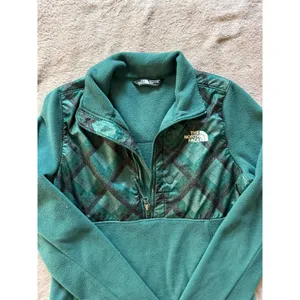 The North Face Women's Green Geometric Anorak Fleece 1/2 Zip Pullover‎ Sz Xsmall thumbnail 3