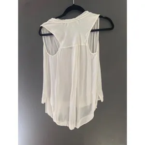 Free People Womens‎ White Rayon Sleeveless Tie Neck High Low Blouse Size S thumbnail 5
