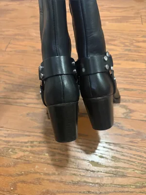 NEW Frye Jean Harness Boots Leather Black Size 8.5 thumbnail 8
