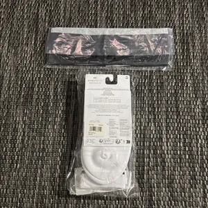 Alo Yoga Black Headband and White Half Crew Sock Medium Set NEW thumbnail 5