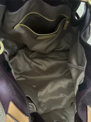 COACH Soft Legacy XI Eggplant Purple Pebbled Leather Drawstring Tote Bag Purse 🌺 thumbnail 11