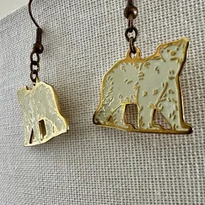 Sea World polar bear earrings Gold thumbnail 2