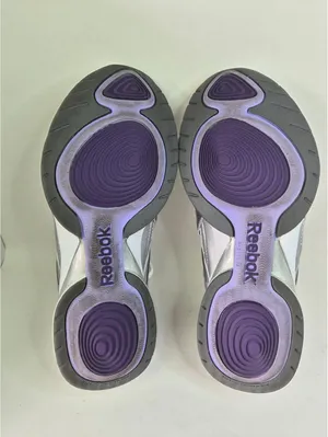 Reebok Easy Tone Rocker Sole Toning Sneakers Gray & Purple 8.5 thumbnail 6