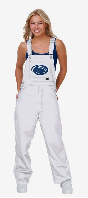 NWT Penn State White Overalls with Nittany Lion logo thumbnail 1