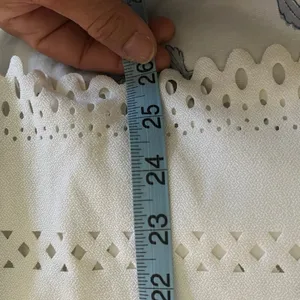 Banana Republic Top‎ XL White Scalloped Laser Cut Crepe Minimalist Chic Women's thumbnail 8