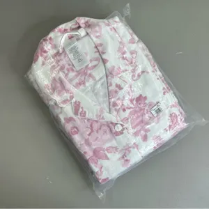 LoveShackFancy x Pottery Barn Flannel Pajama Set PJ Top & Bottoms Pink White NWT thumbnail 3