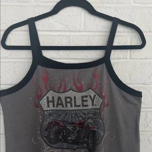 Harley-Davidson Gray Tank Top with Black Straps Size Large thumbnail 2