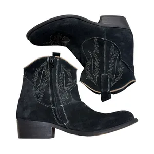 Artisan Craft by Zigi Mireya Black Suede Western Ankle Boots Size 8.5M Cowgirl thumbnail 1