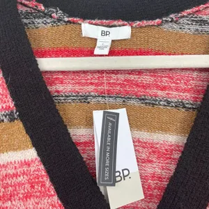 BP. Striped Crop Button Up Cardigan Sweater Marble Size Large NWT thumbnail 3