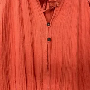 Knox Rose Peach Gauze Puff Sleeve Short Romper // Size XXL thumbnail 8