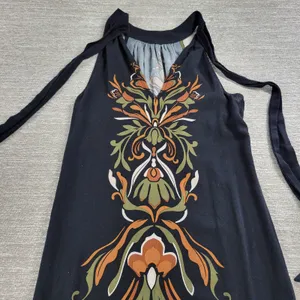 MSK Halter Maxi Dress Womens S Black Floral Tie Band Neck Vacation Summer Boho thumbnail 5