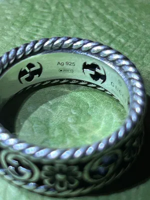Gucci Interlocking Silver Ring Size 7.5 thumbnail 4