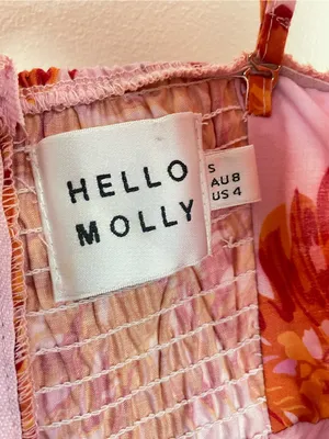 HELLO MOLLY Annita Maxi Dress Pink Orange Tropical Cutout Open Back | Small thumbnail 8