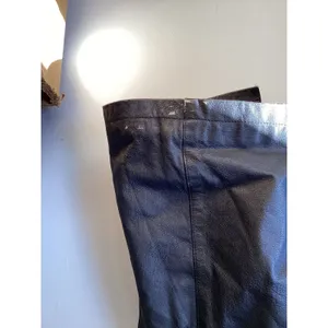 Learsi Vintage Black Leather Trench Coat Longline Belted Jacket Large thumbnail 4