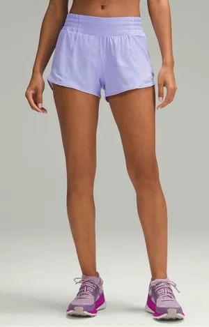 Lululemon Hottie Hot High Rise Athletic Shorts Lilac Smoke Size 12 NWT thumbnail 1