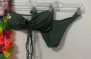Green strapless swim suit set Size M thumbnail 1