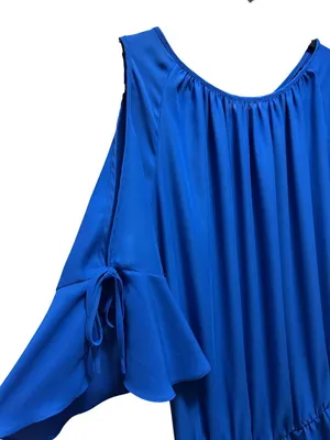 Amanda Uprichard Cold Shoulder Mini Dress Size S Royal Blue thumbnail 4