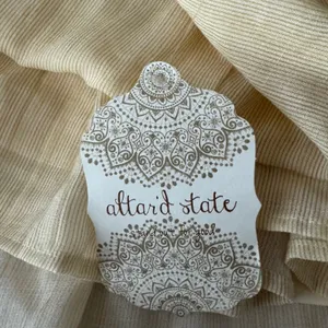 Altar'd State NWT Cottagecore Yellow Pinstripe Tiered Mini Dress L Coquette Romantic Whimsy thumbnail 5